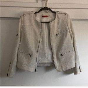 Alice + Olivia Cream Tweed Jacket